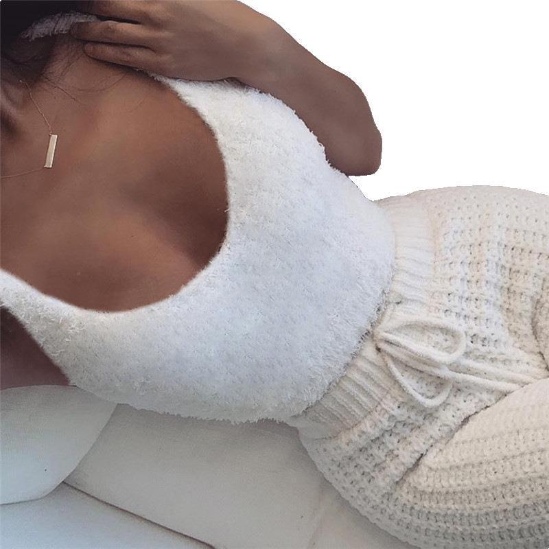 3pcs Womens Clothing Long Sleeve Crop Tank Top And Drawstring Shorts Pajama Set - Image 7