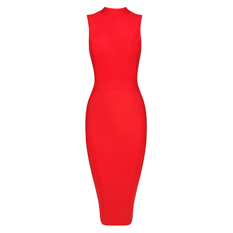 Women's Turtleneck Sleeveless Slim Stretch Dress - Image 6