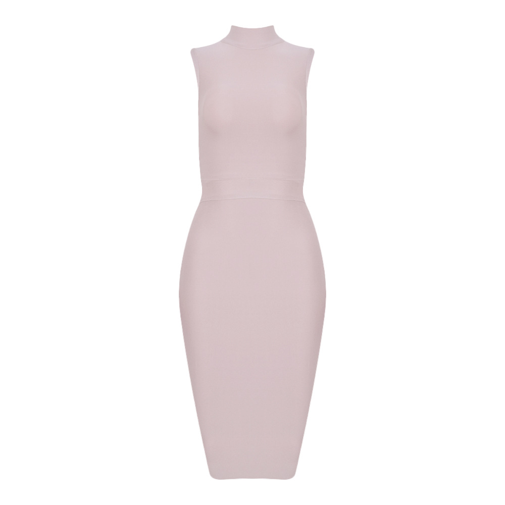 Women's Turtleneck Sleeveless Slim Stretch Dress - Image 2