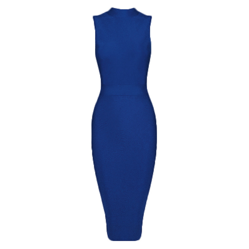 Women's Turtleneck Sleeveless Slim Stretch Dress - Image 10