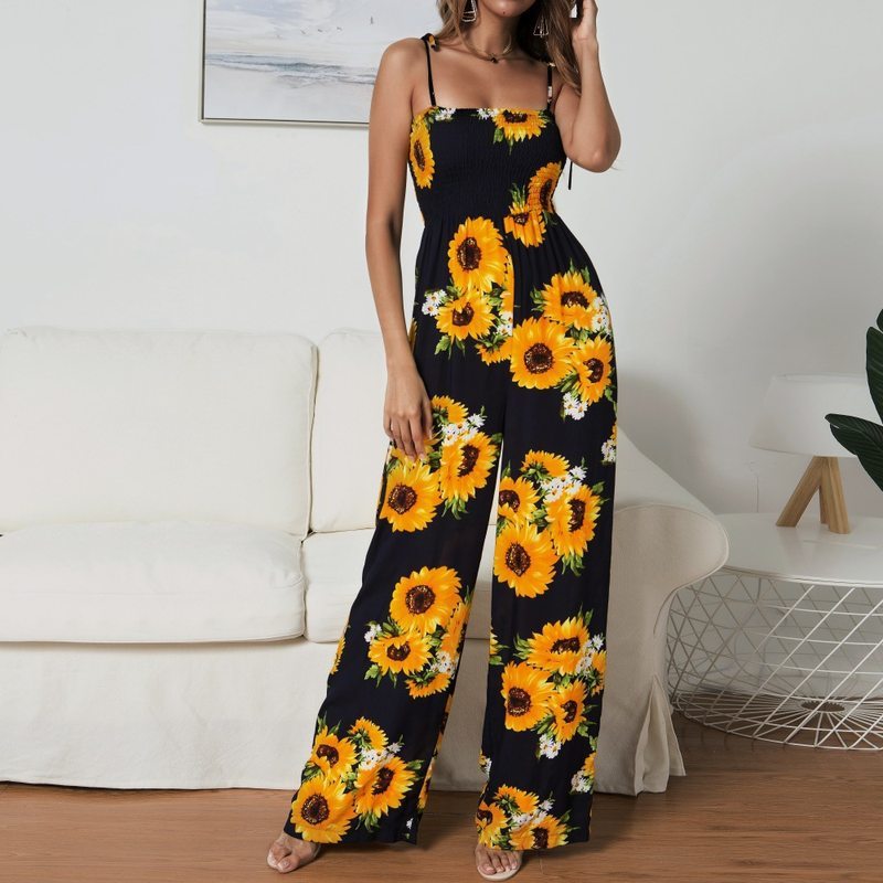 Sling Sexy Bind Printing Jumpsuits Women Overalls - Image 3