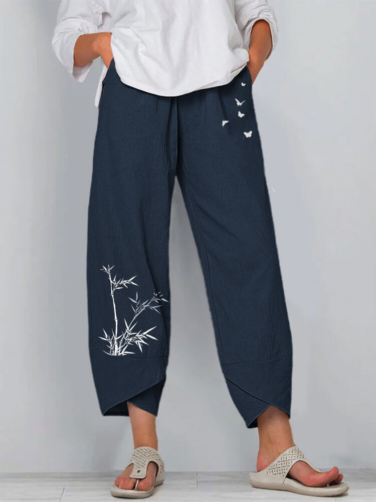 Printed Ladies Elastic Waist Casual Pants - Image 4