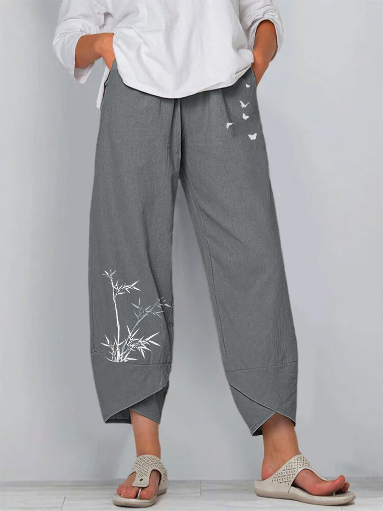 Printed Ladies Elastic Waist Casual Pants - Image 3