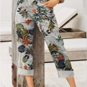 Ladies Casual Pants Cotton And Linen Casual Pants