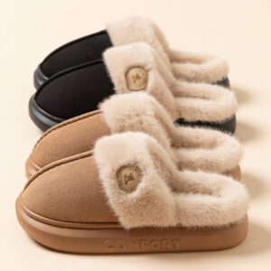 New Plush Slippers For Women Winter Warm Home Slipper Indoor Thick-soled Fleece Shoes