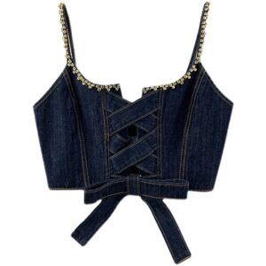 Ladies Summer New Denim Camisole Commuter