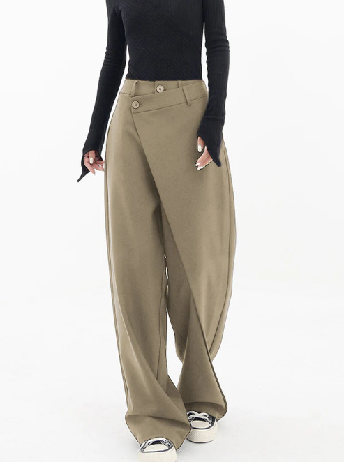 Irregular Wide-leg Pants Ins Fashion Loose Trousers Women's Clothing - Image 9