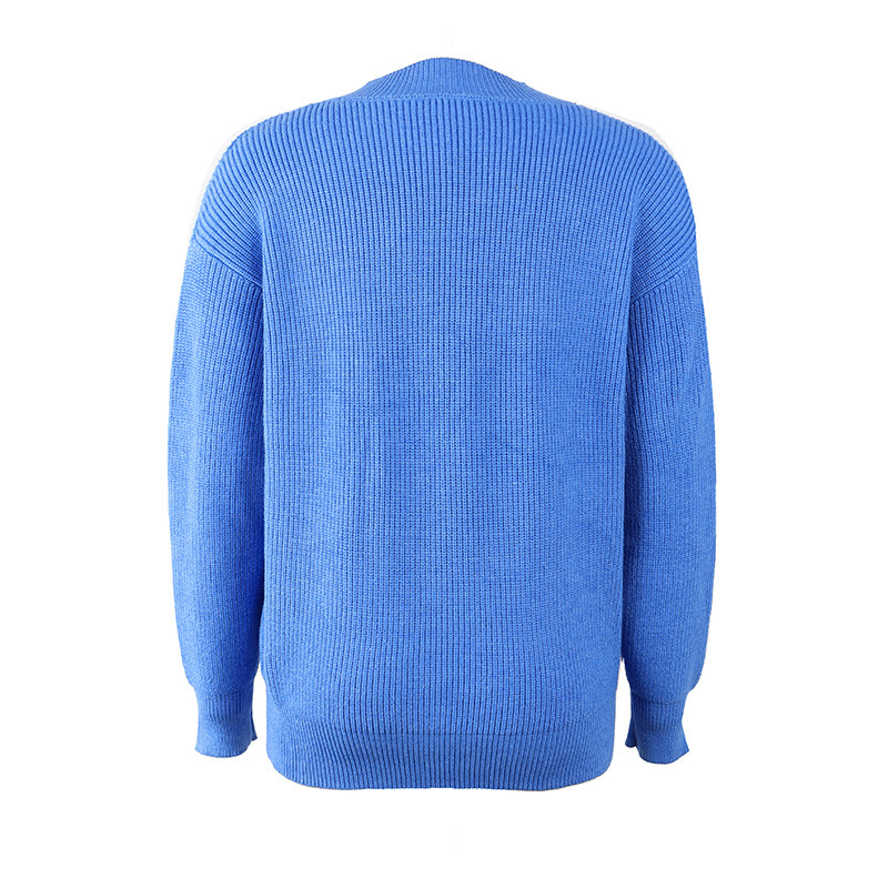 Fashion Ladies V-neck Solid Color Sweater Women - Image 5
