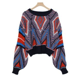 Ladies lantern sleeve loose sweater