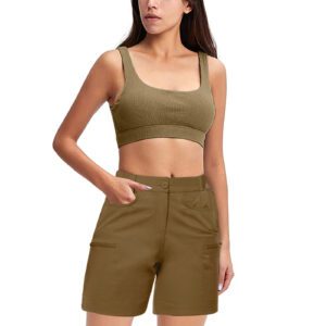Pure Color Casual Ladies Overalls Shorts