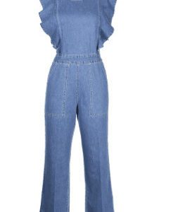 Ladies Denim Halter Bodysuit