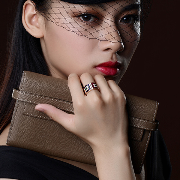 Ladies Colorful Zircon Ring Luxury Cocktail Party - Image 3