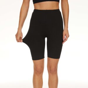Women's Biker Shorts - 8 Inch Soft Stretch Sports Summer Shorts For Dress Workout Running Cycling Yoga - Solid Black 4XL