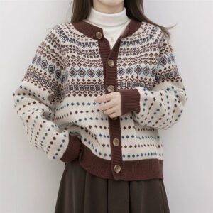 Spring And Autumn Knitted Cardigan Jacket Ladies Sweater Versatile