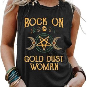 New Ladies Printed Tank Top Crew Neck Boho