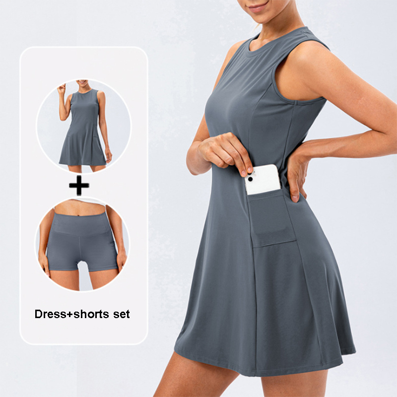 Ladies Fashion One Piece Tennis Dress Yoga Wear - Image 4